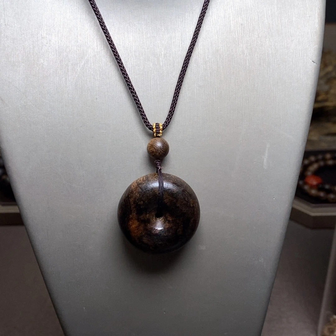 沉香木手串越南芽庄白棋楠瘤疤平安扣吊坠