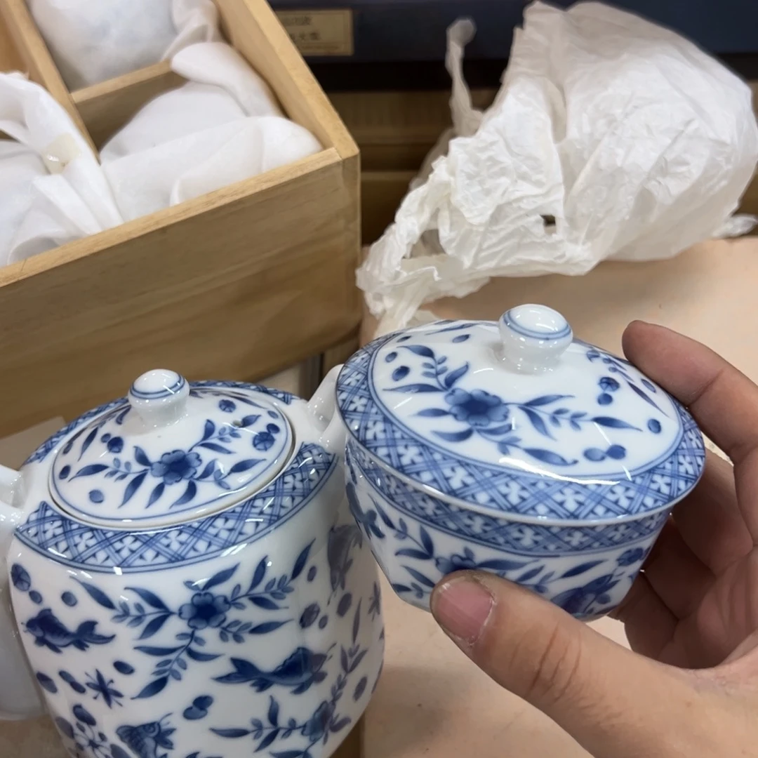 瓷片橘吉一壶五杯瓷器瓷器