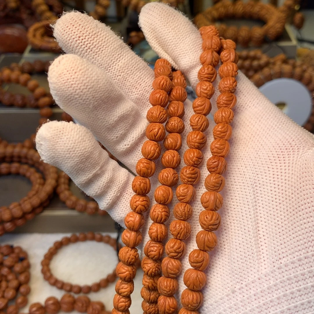 *****桃核手串秦岭龙纹