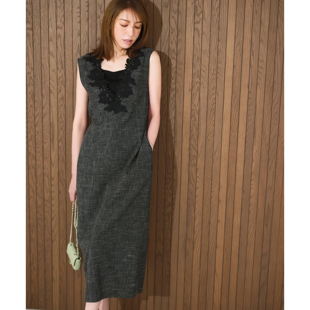 【MonTendre】J 夏季新款 气质蕾丝V领高级感连衣裙时尚设计师长裙