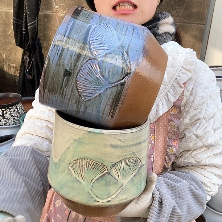 紫砂花盆瑕疵口17高17瑕疵