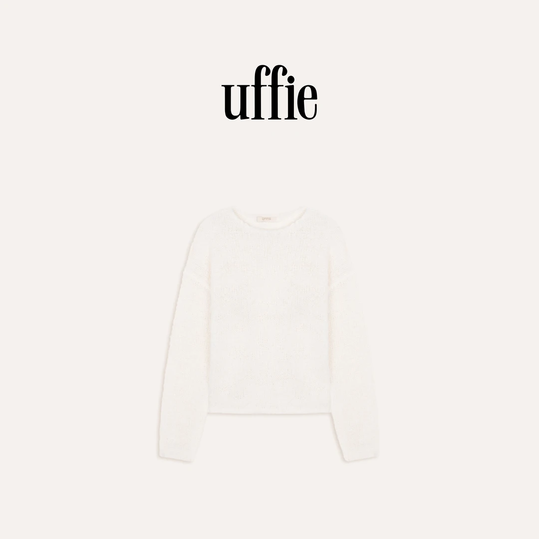 UFFIE于绘 花纱肌理针织毛衣