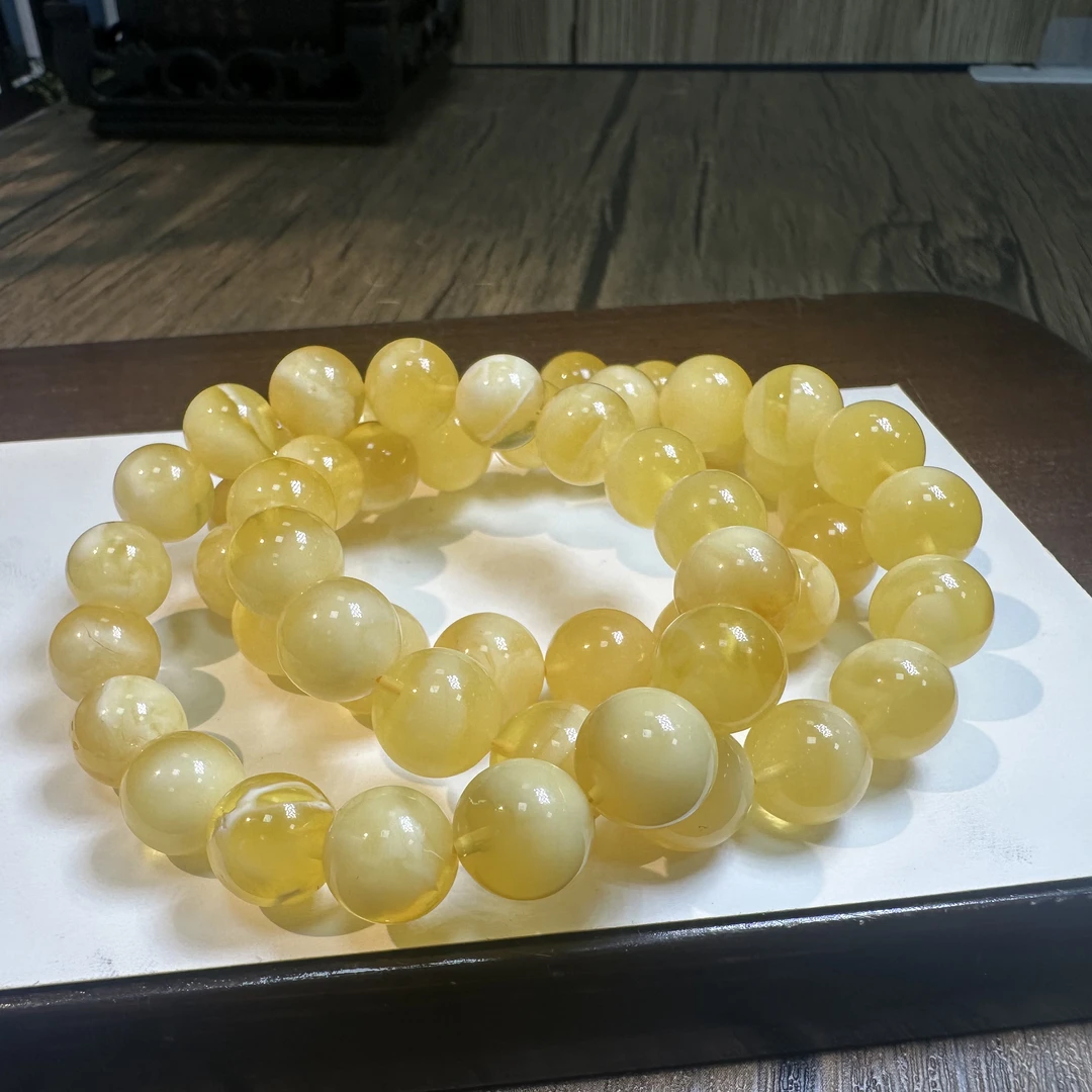 【书记甄选】天然白花蜡单圈手链 多样性发一件 约10mm 3694LF