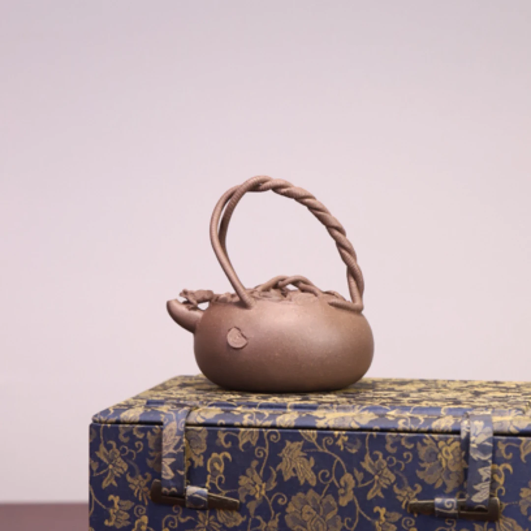 金钱袋，实力派花器历振宇原创作品原矿老段泥140cc内推7孔出水