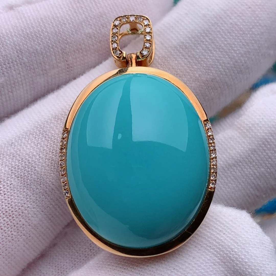 18K金镶嵌绿松石珠宝奇石