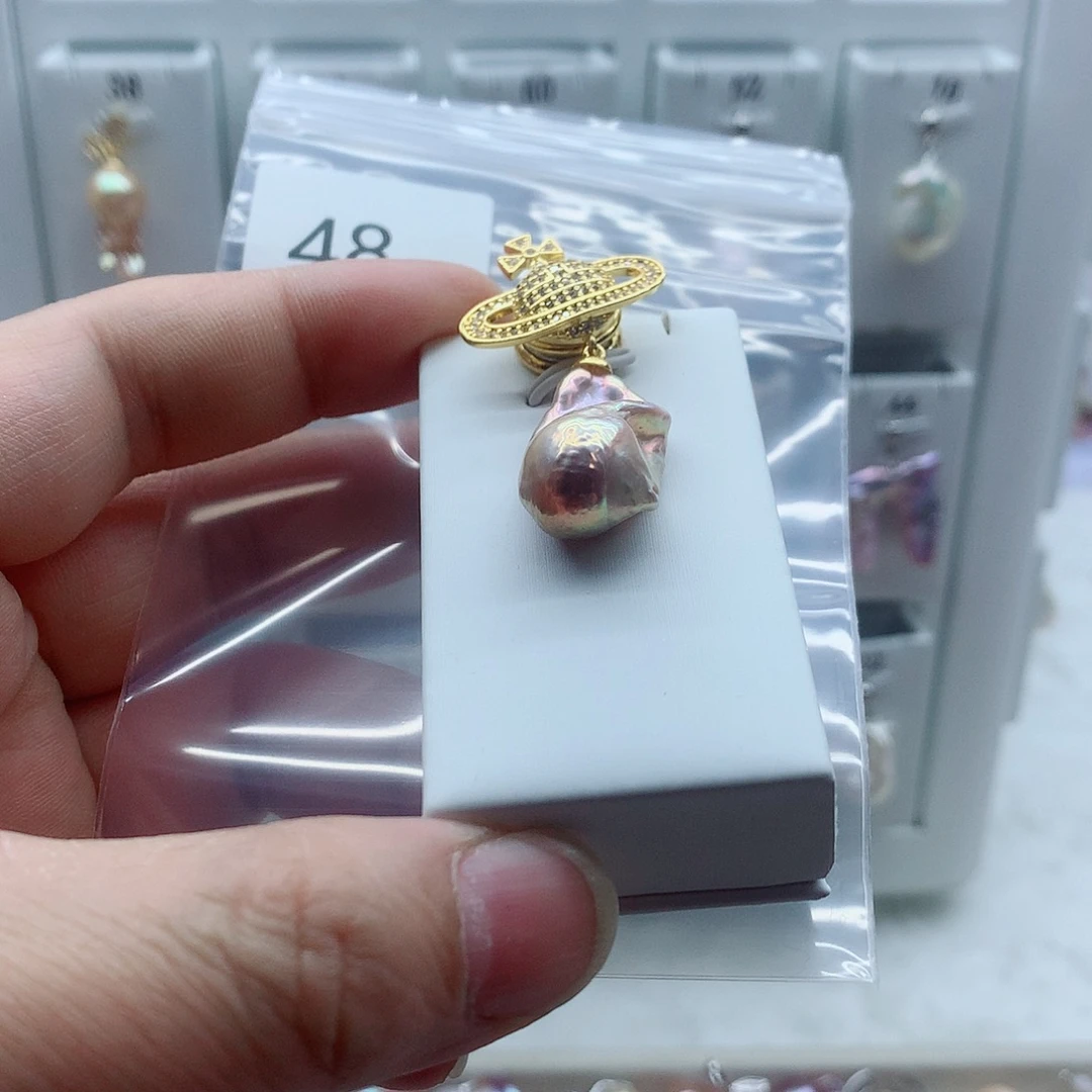 合金吊坠(不含链)淡水珍珠