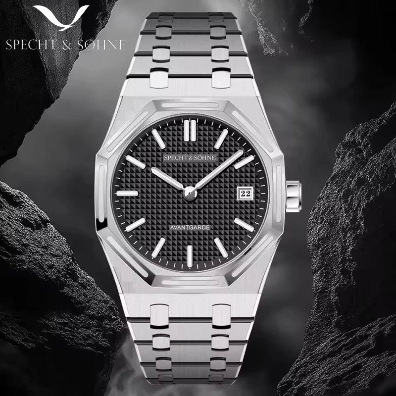 SPECHT&SOHNE八角形手表男橡树石英超薄经典高端夜光防水腕表38mm