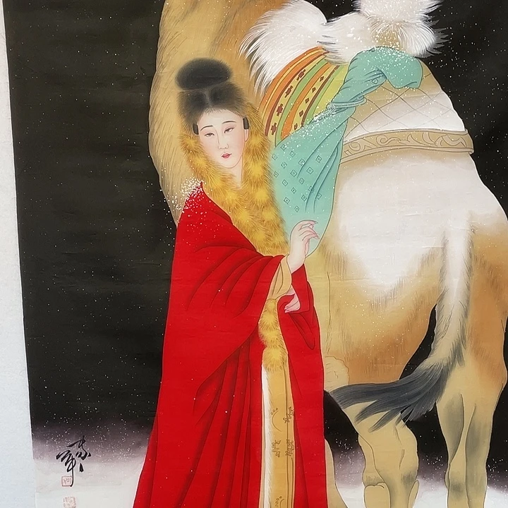 圆形何老师四尺精工笔人物