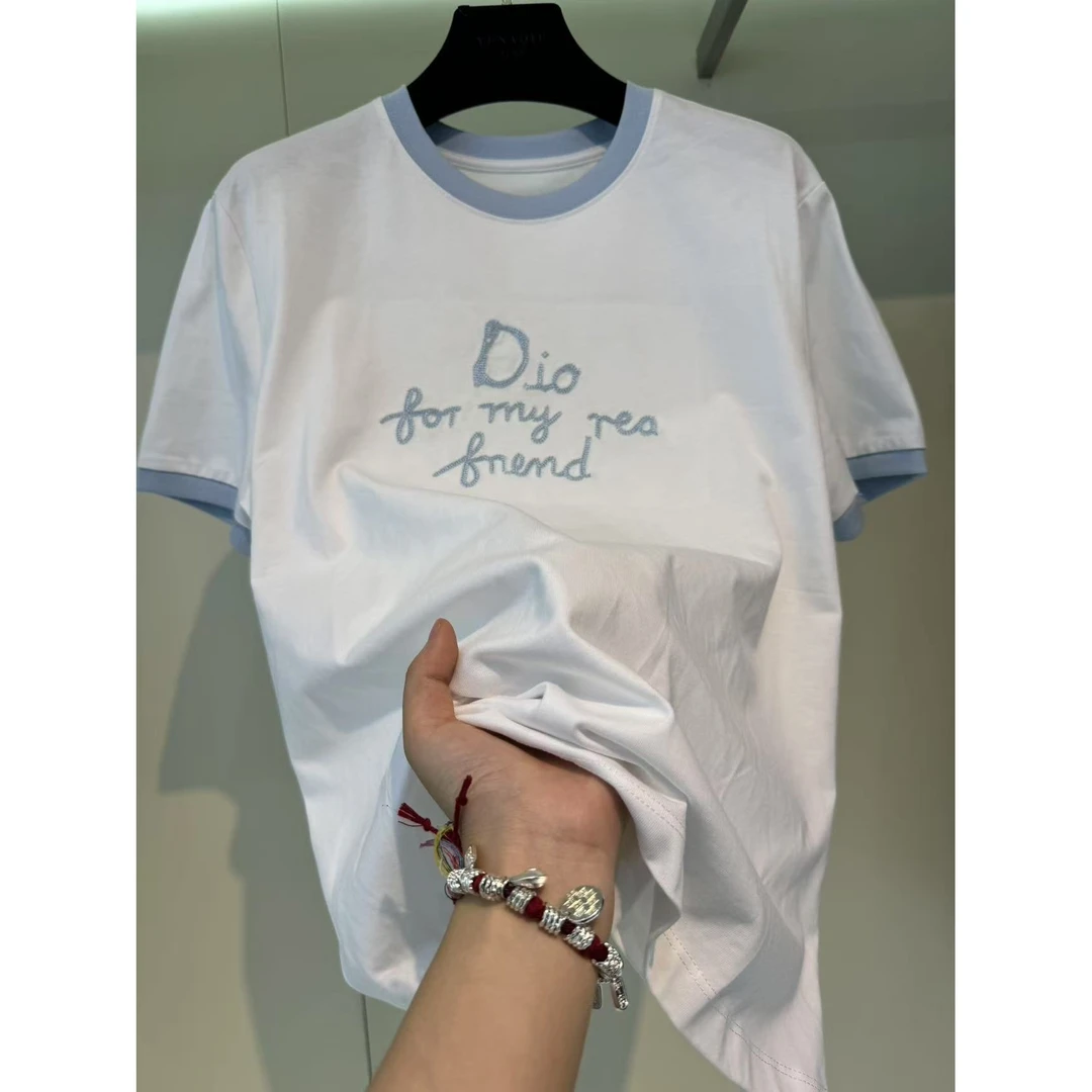 YUNAQIU-白色时尚百搭春夏圆领T恤-9319