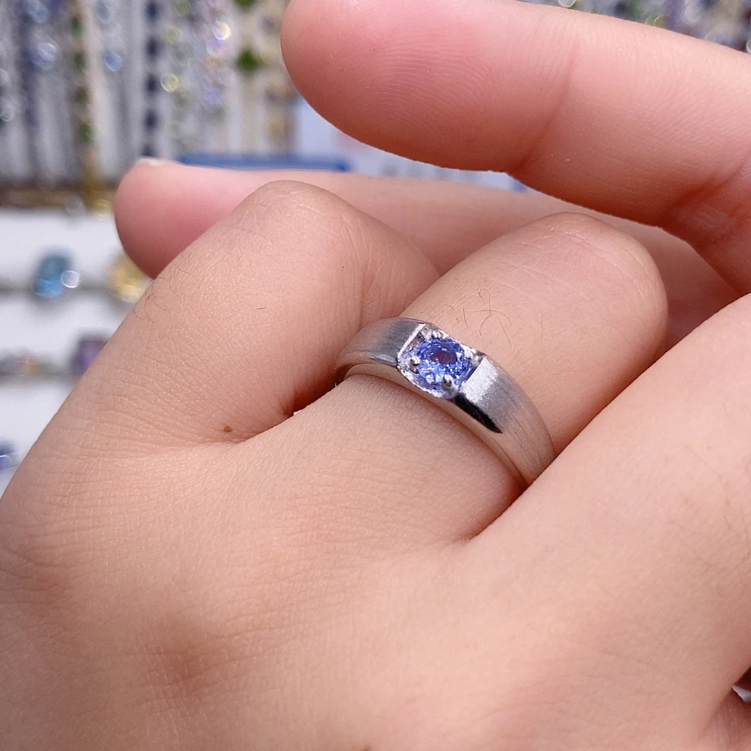 戒指坦桑石银S925镶嵌