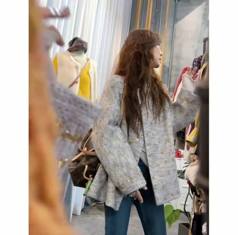 【现货】W51003102素拉那里 韩系千金小香风重工钉珠别致设计感外套