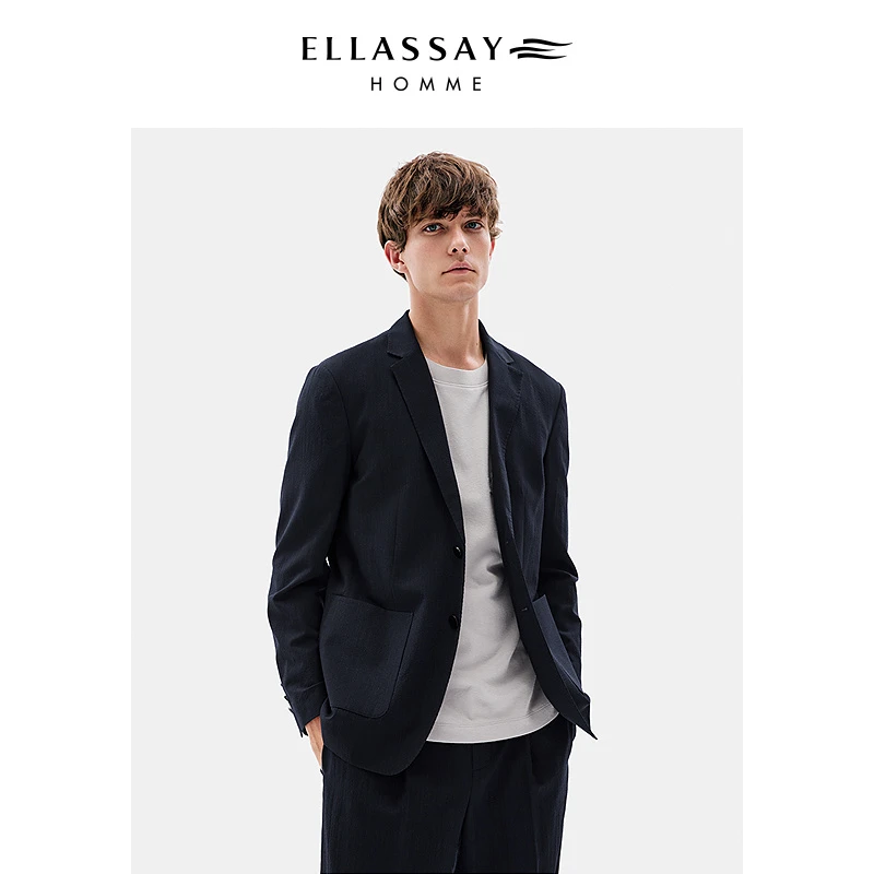 【雷总穿搭】ELLASSAY歌力思男装秋季轻薄透气休闲简约男士西装外套