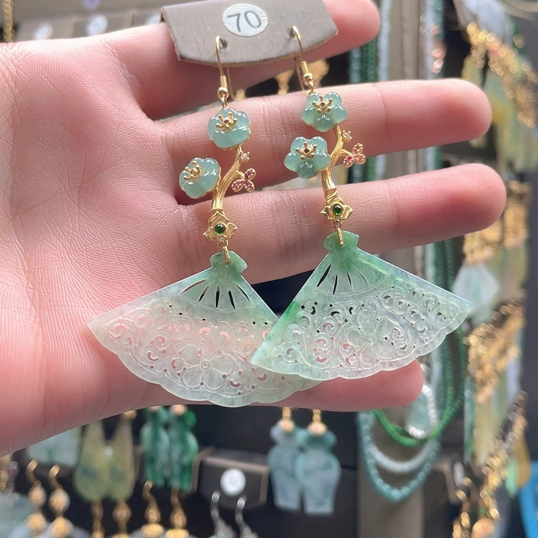翡翠未镶嵌耳饰翡翠