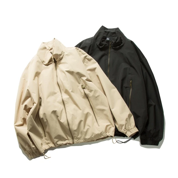 大码日系复古纯色立领大口袋夹克男春季新款宽松休闲百搭外套