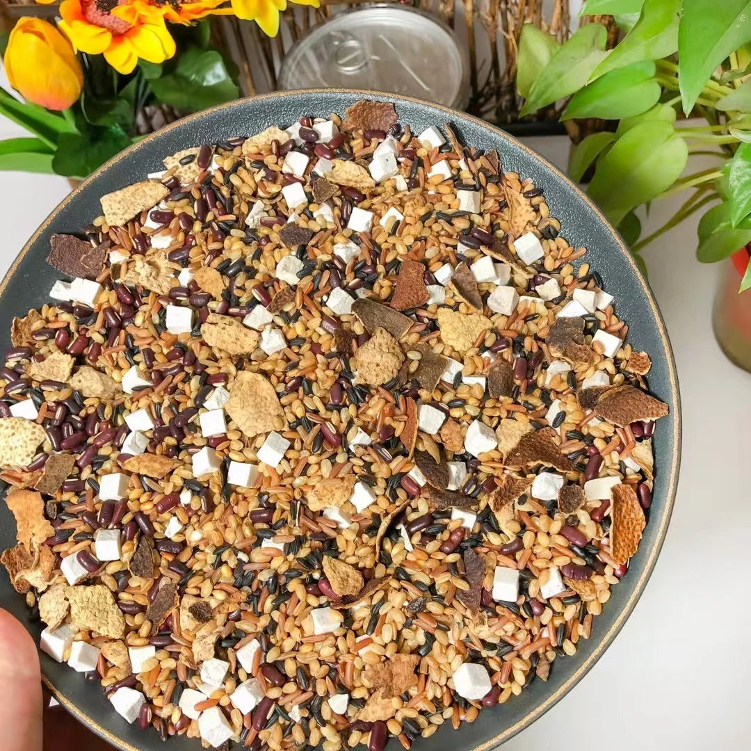 陈皮茯苓赤小豆炒三色米茶 陈皮炒米茶泡水