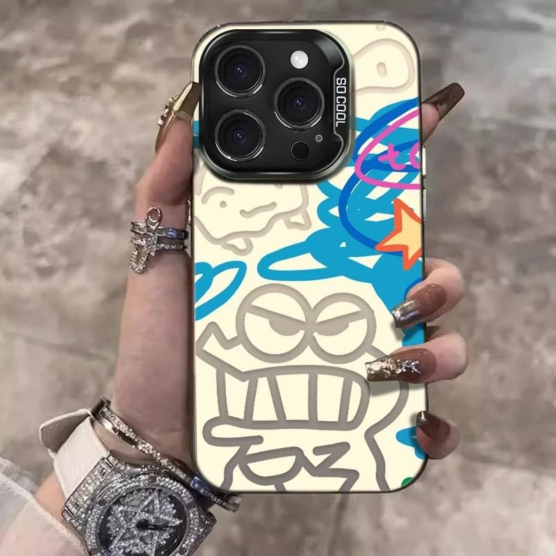 涂鸦鳄鱼适用苹果16Promax手机壳iPhone15卡通14/13p保护套12防摔