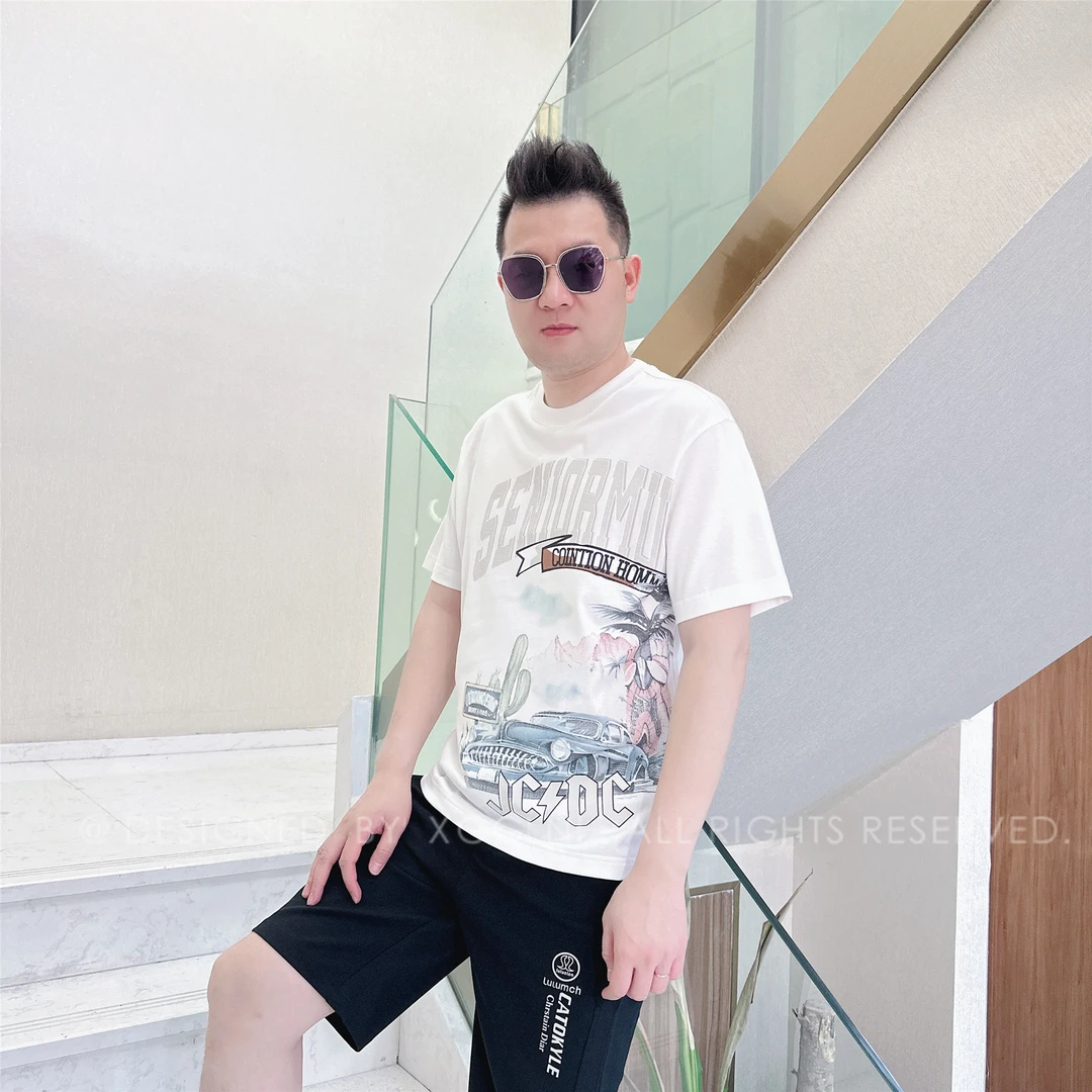 夏季（微阔版）JCDC左下一辆黑车男士品质高端轻奢上档次潮短袖T恤