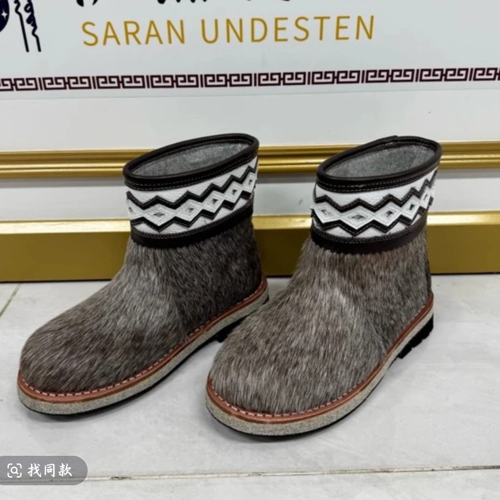 2025男士冬天滑保暖成人雪地靴时尚雪地靴加绒时尚马丁靴短筒