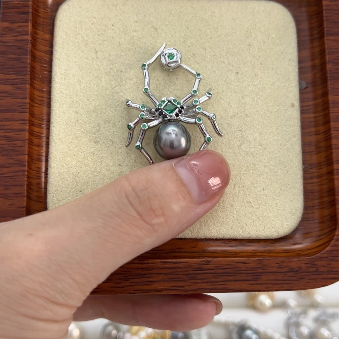 吊坠(不含链)银S925镶嵌海水珍珠