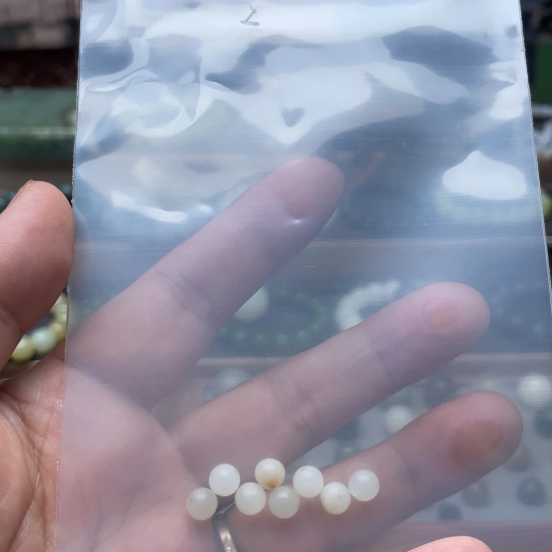 和田玉单珠6未镶嵌蓝*瑰