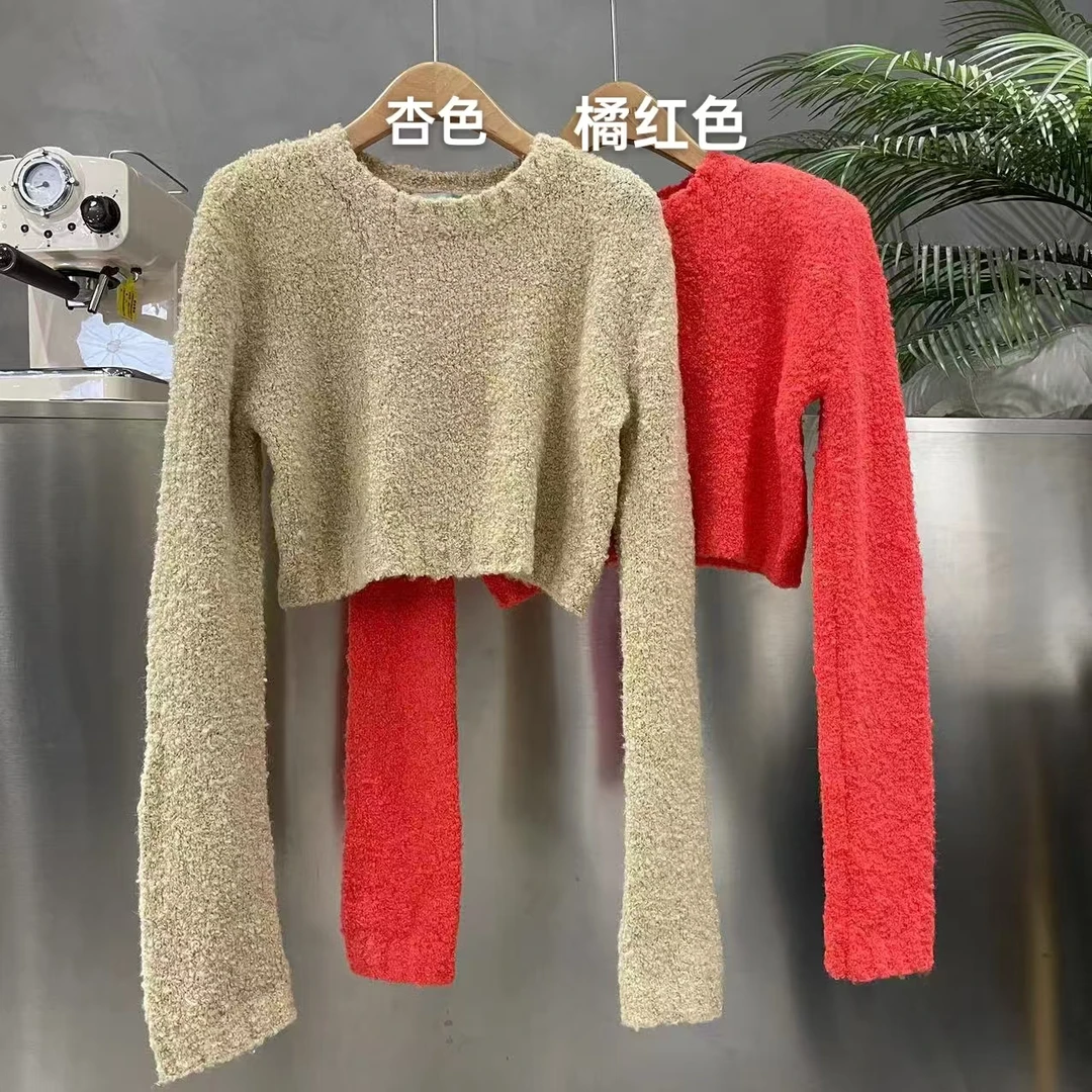 【no退no换】『泡芙毛衣』短款彩色圆领毛衣 有垫肩  221