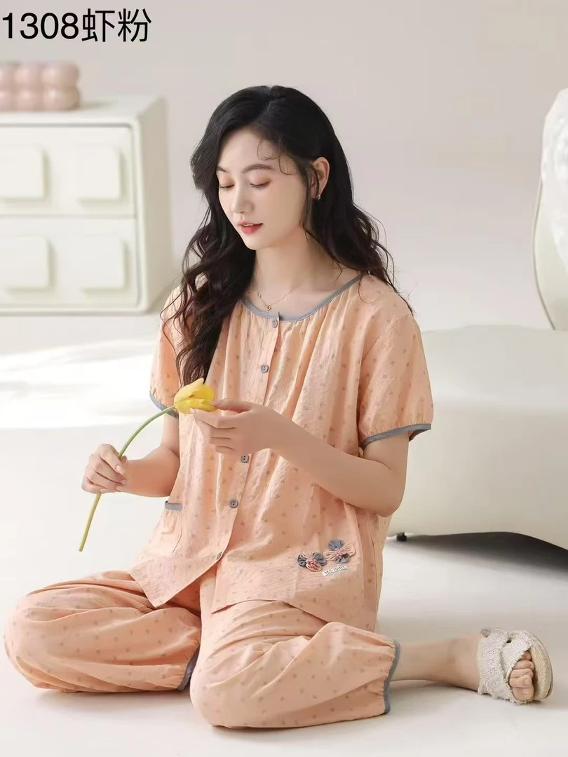 1308  轻柔舒适薄款高货家居服