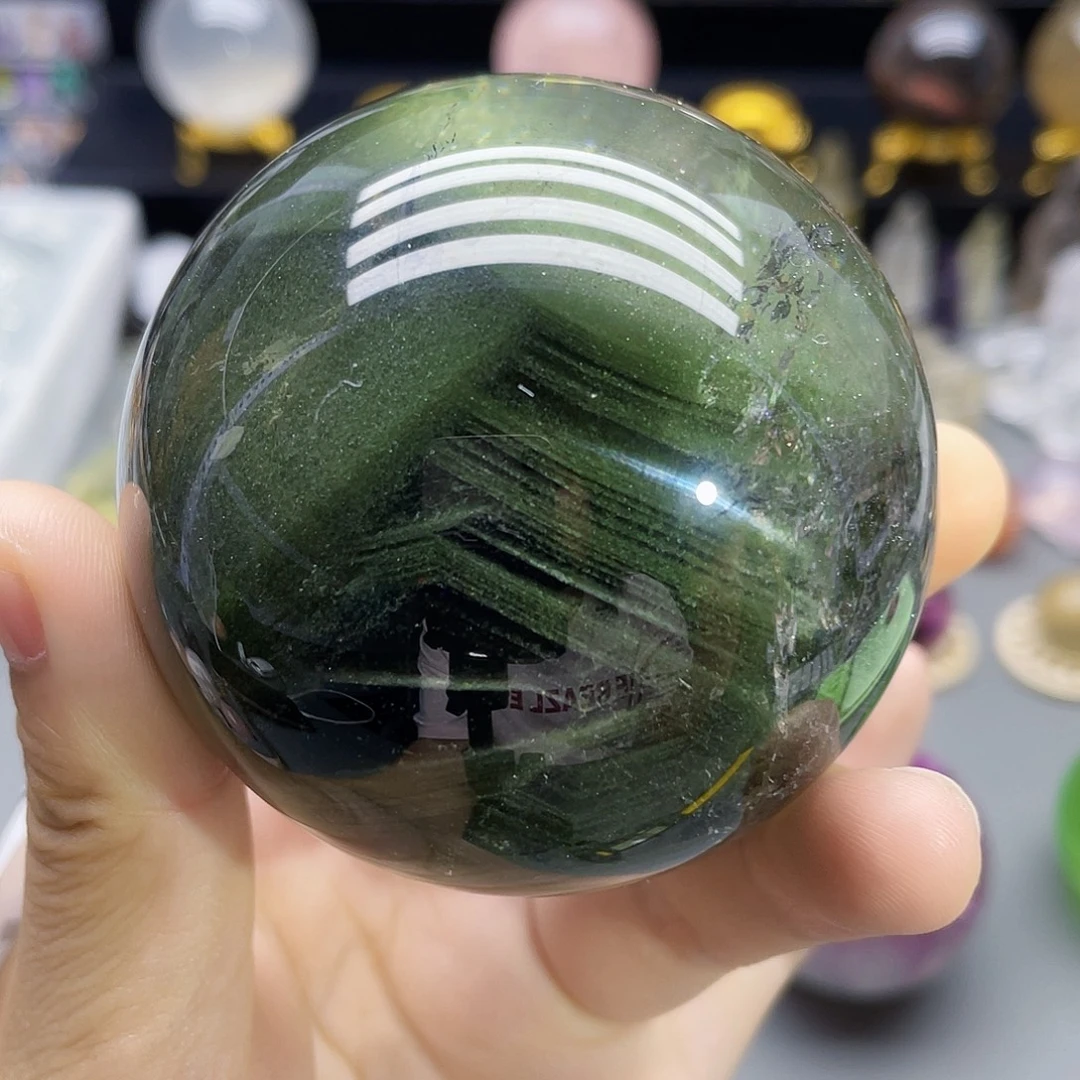 未镶嵌珠宝半成品水晶天然绿幽灵66mm