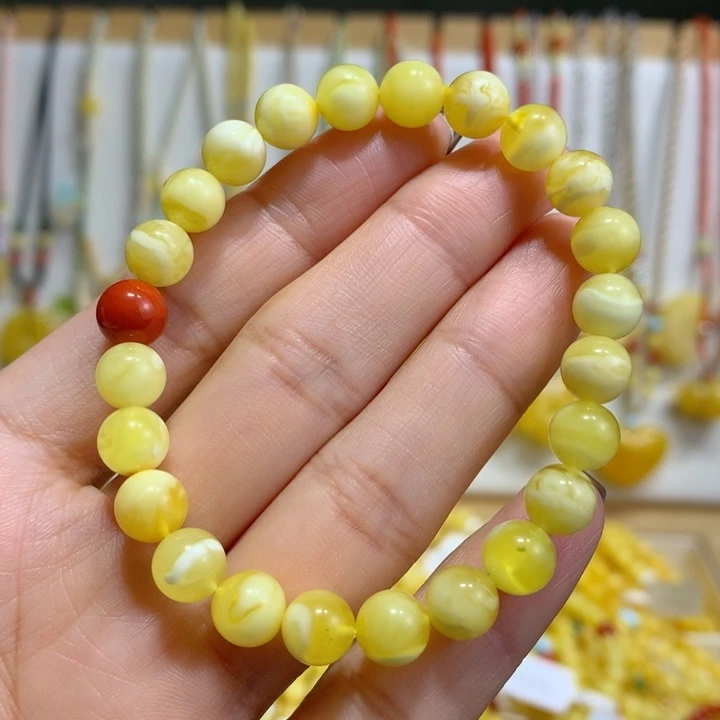蜜蜡未镶嵌手链7.7mm