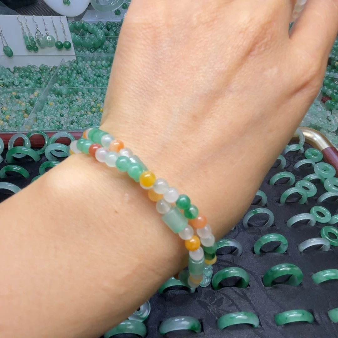 石英质玉（非洲翠）未镶嵌戒指  珠子  手镯多宝手串