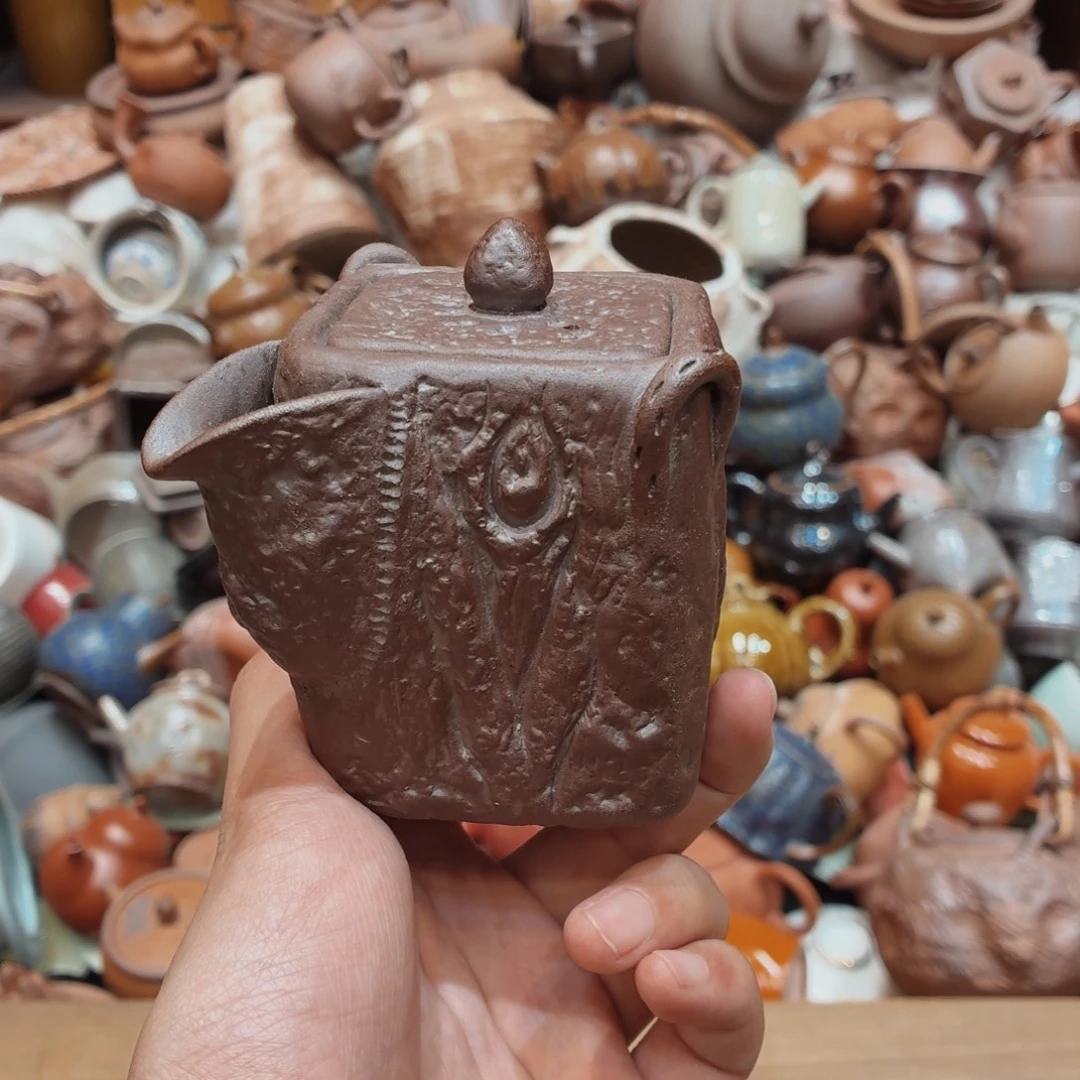 柴烧老岩泥高温茶器皿