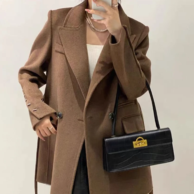 韩版宽松西装大衣