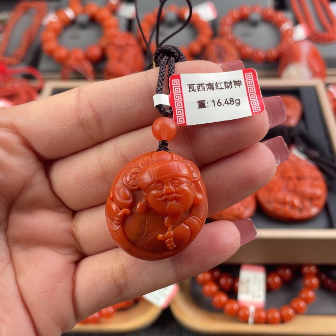 吊坠(不含链)未镶嵌南红玛瑙瓦西南红财神