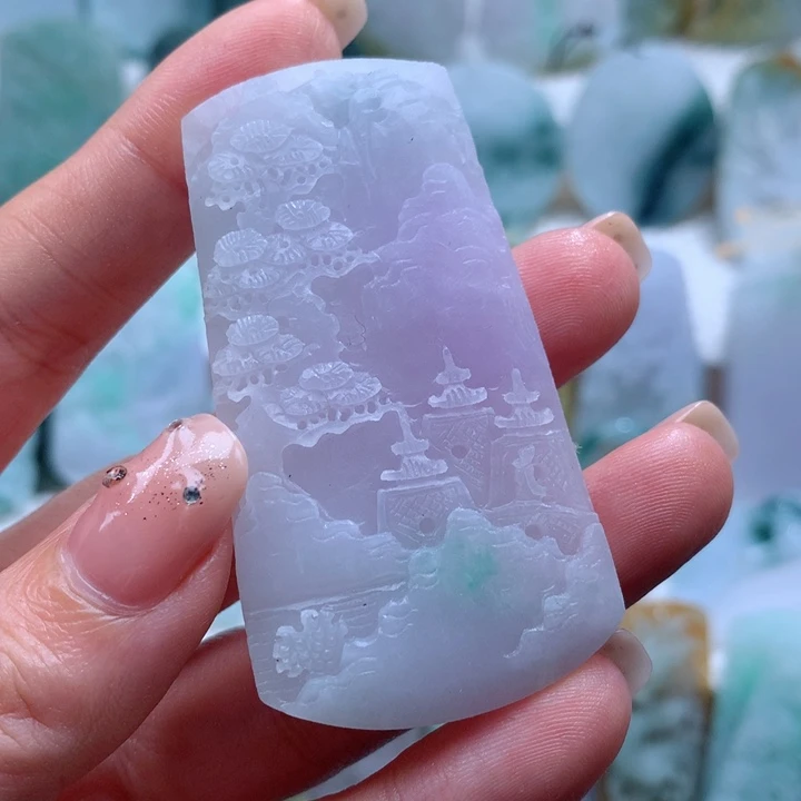 定制翡翠未镶嵌山水