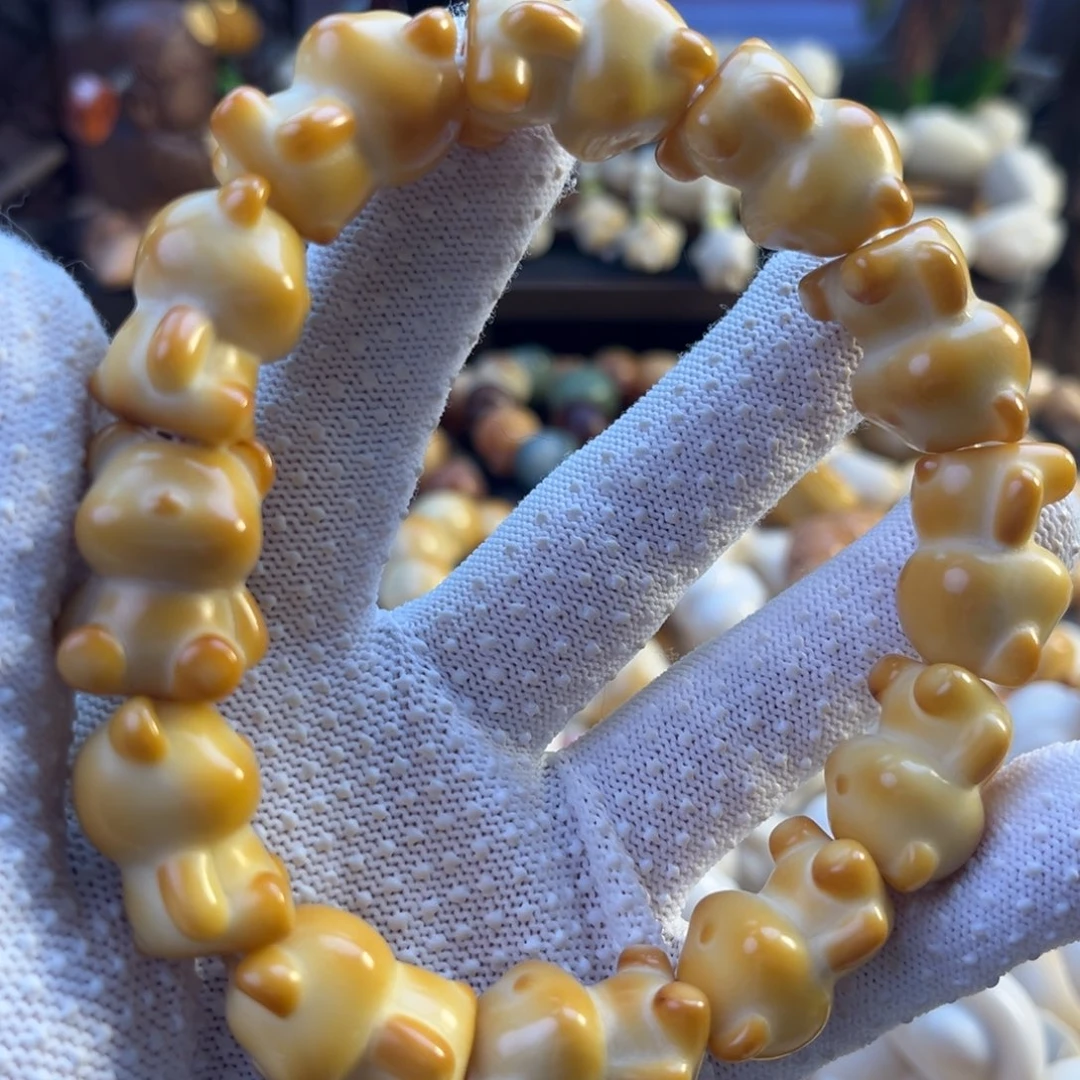 手串菩提根/象牙果-烤色饼干小熊11/颗-2颗飞