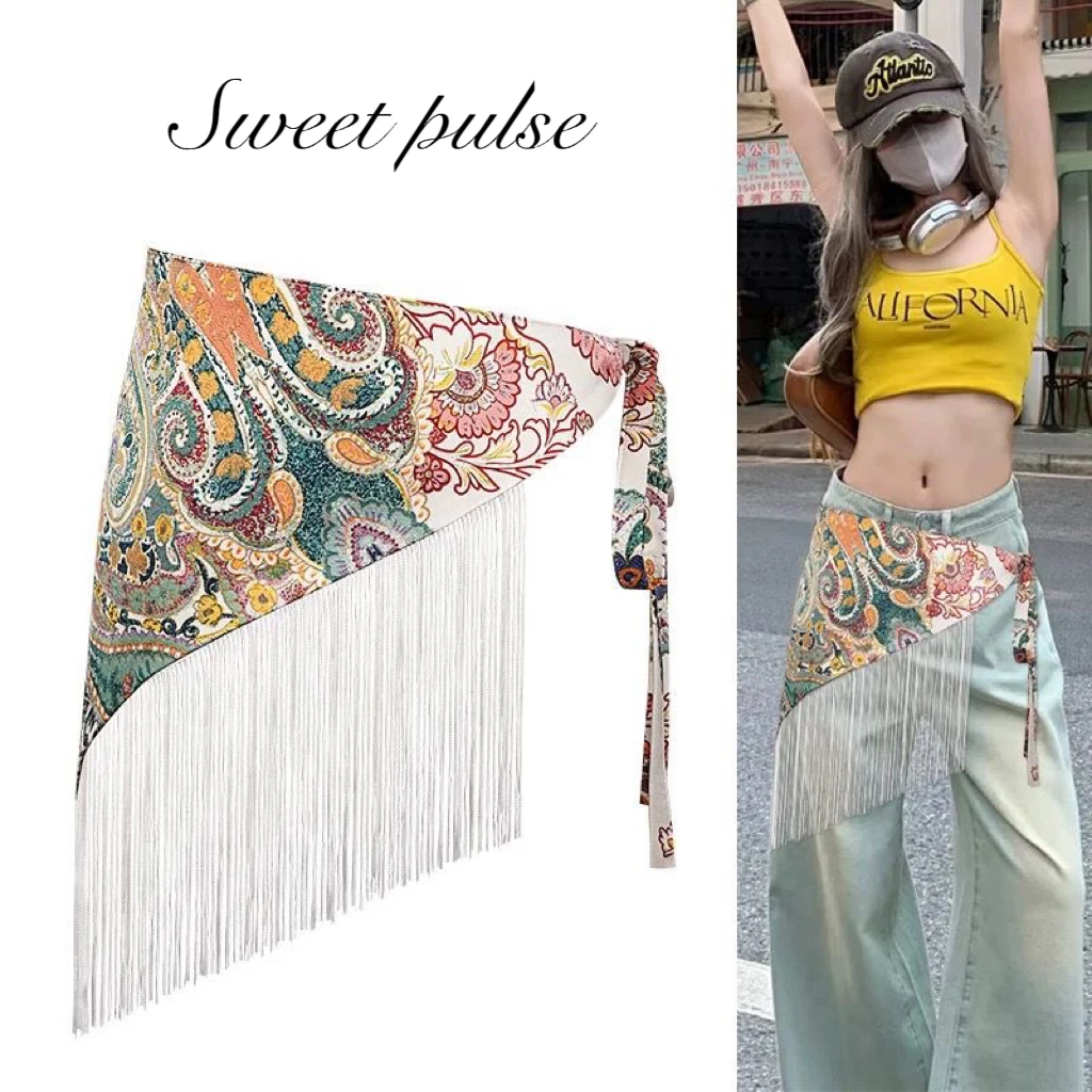 三角巾腰封女配牛仔裤裙子屁帘束腰带波西米亚民族风丝巾街舞潮流