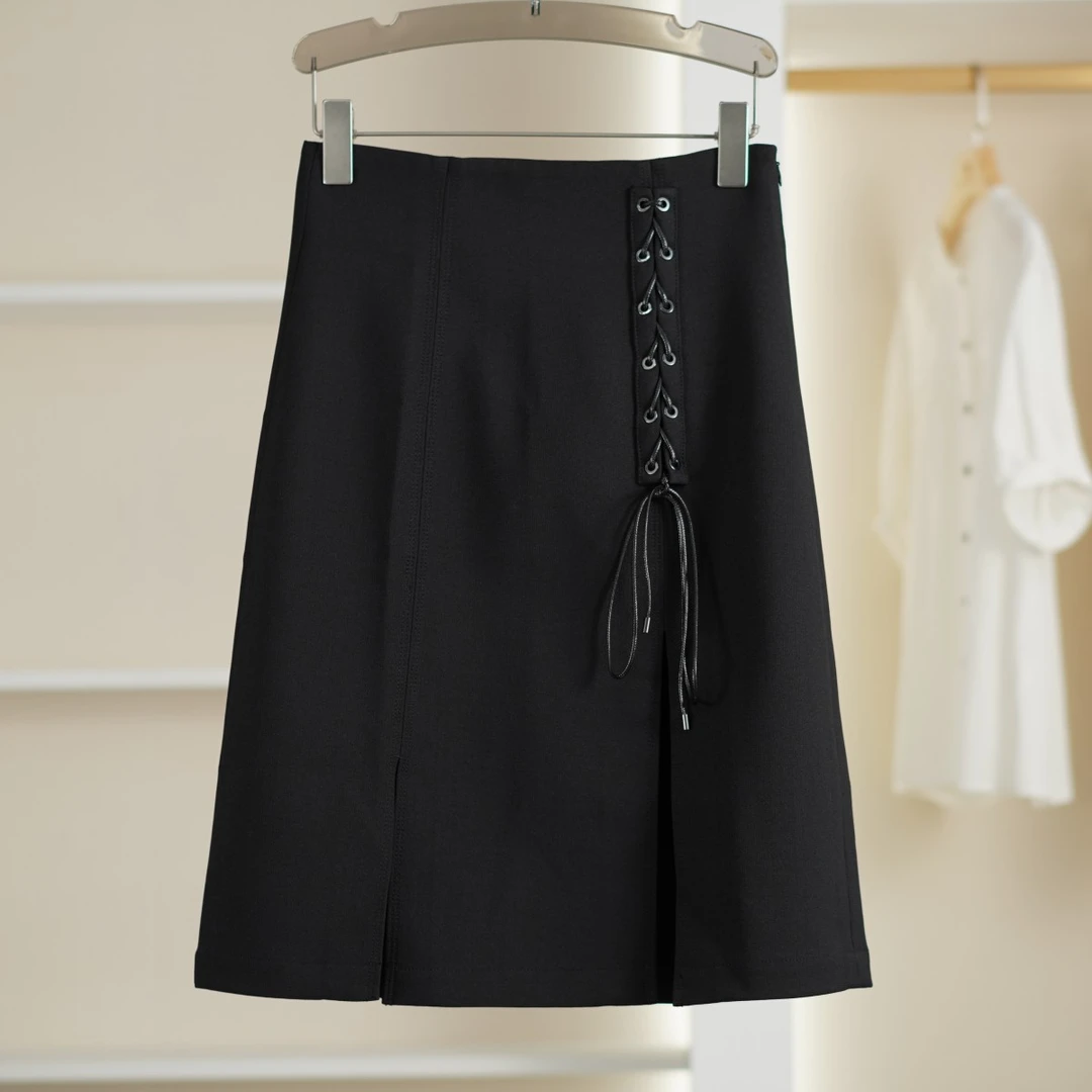 麦迪尚品【荷BL】K393 春季系带半身中裙品牌折扣撤柜女装