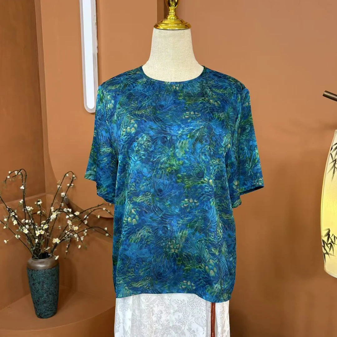 商场撤柜夏季休闲新中式短袖T恤小衫圆领8135