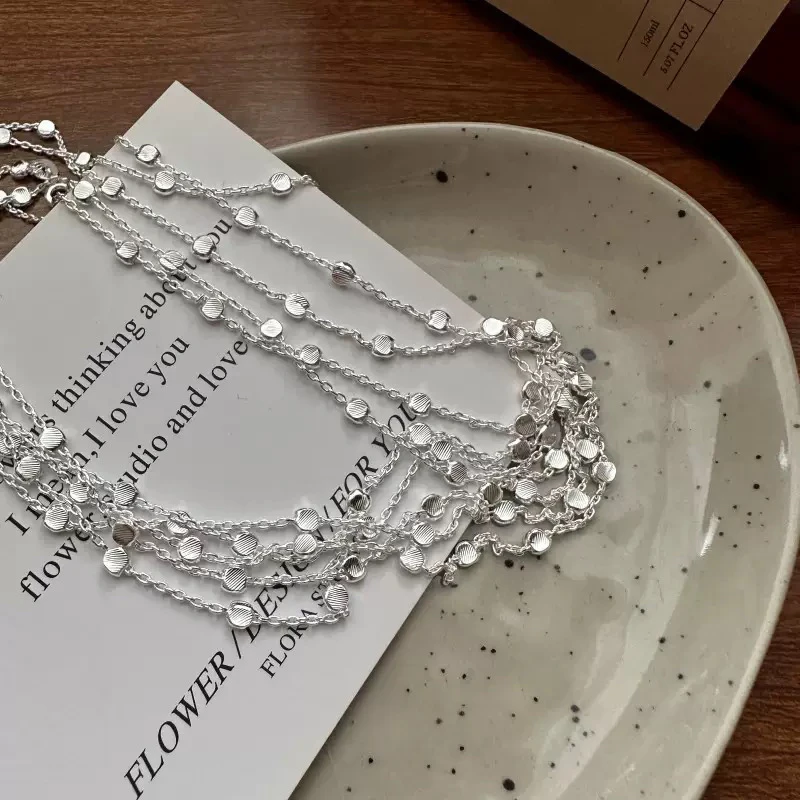 链子925银 意大利进口闪光时尚石头满天星银项链韩式感简约锁骨链