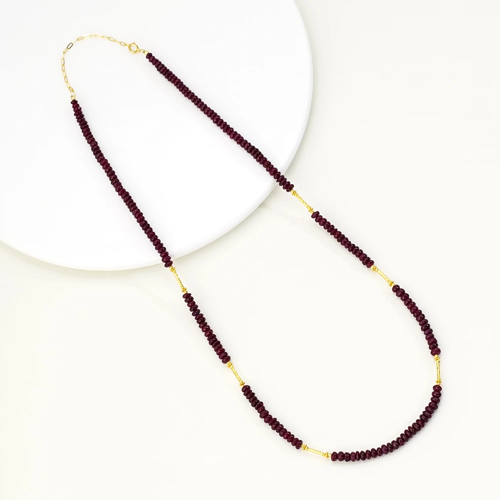 孤品18K金无烧红宝石项链（40+5）45424