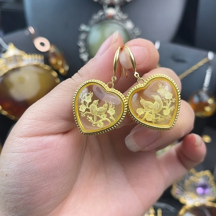 琥珀银S925镶嵌裸石