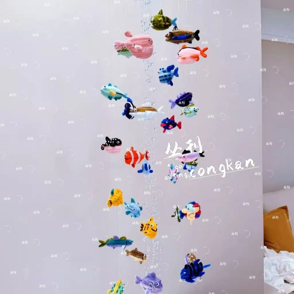 扭扭棒小鱼风铃教程海洋空中挂饰材料包手工diy创意礼品送朋友