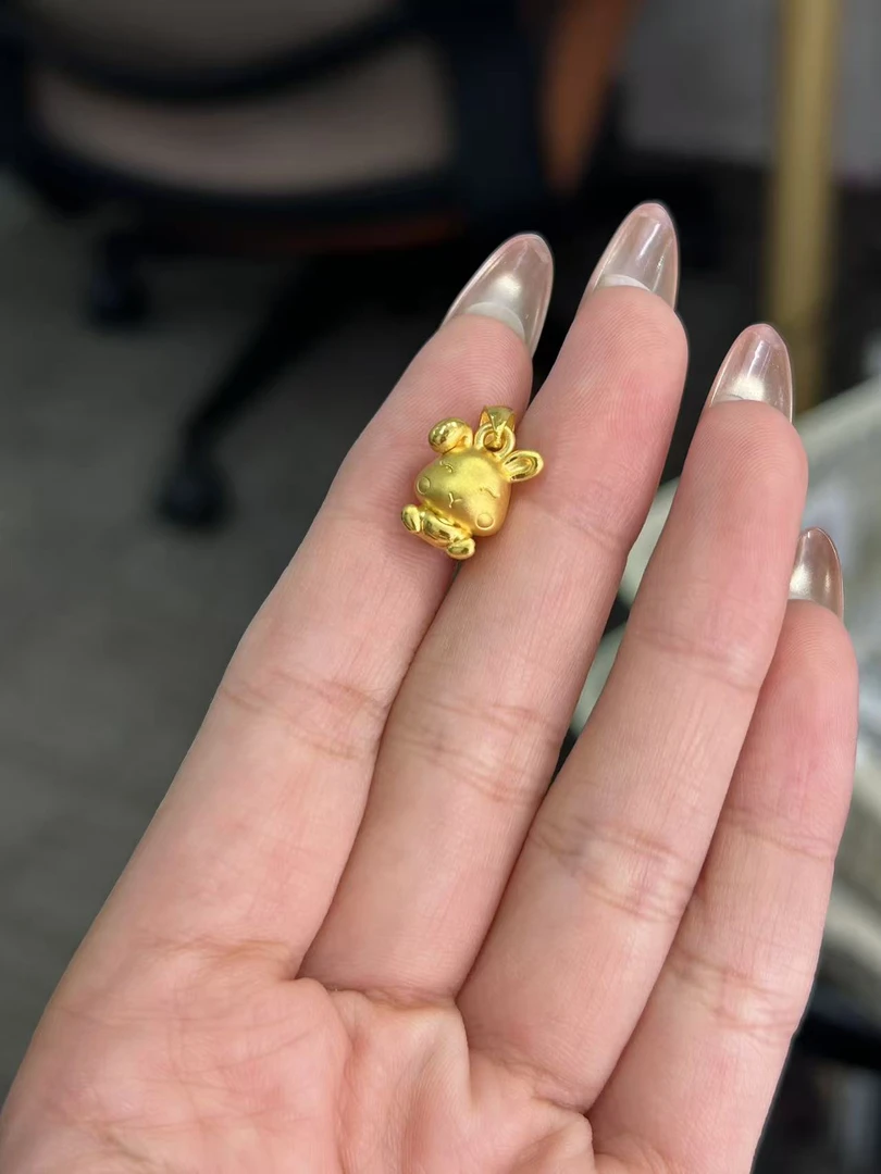 足金999  十二生肖 小兔吊坠