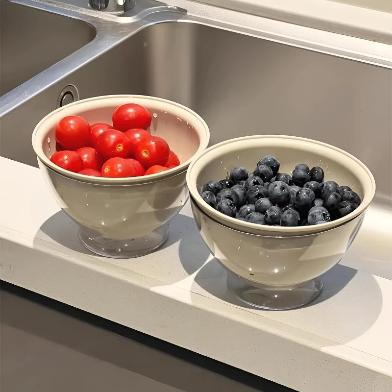 优勤多巴胺沥水篮洗水果神器家用双层加厚多功能果盘果篮厨房