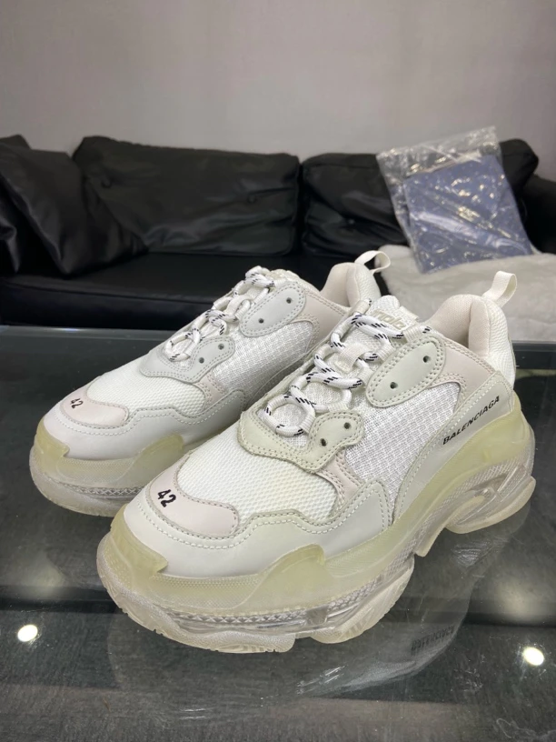 99新 Balenciaga/巴黎世家 Triple s老爹鞋透明42码配盒98新