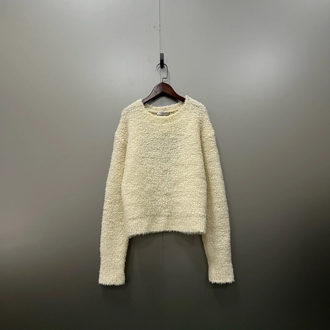99新 DIOR/迪奥 tt3 米白色8号印花针织衫/40码/301437