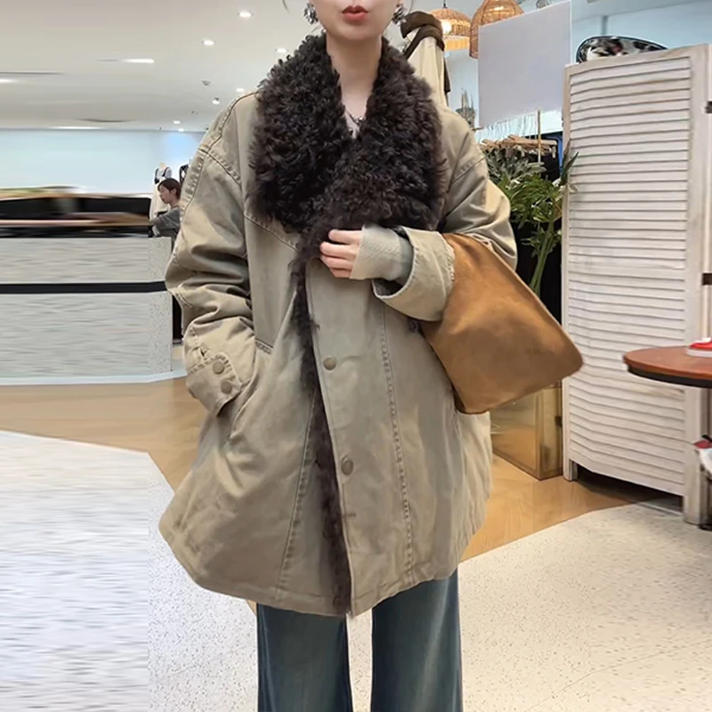 时尚潮流高级感棉服女2025冬季韩系保暖设计感小众洋气显瘦衣服