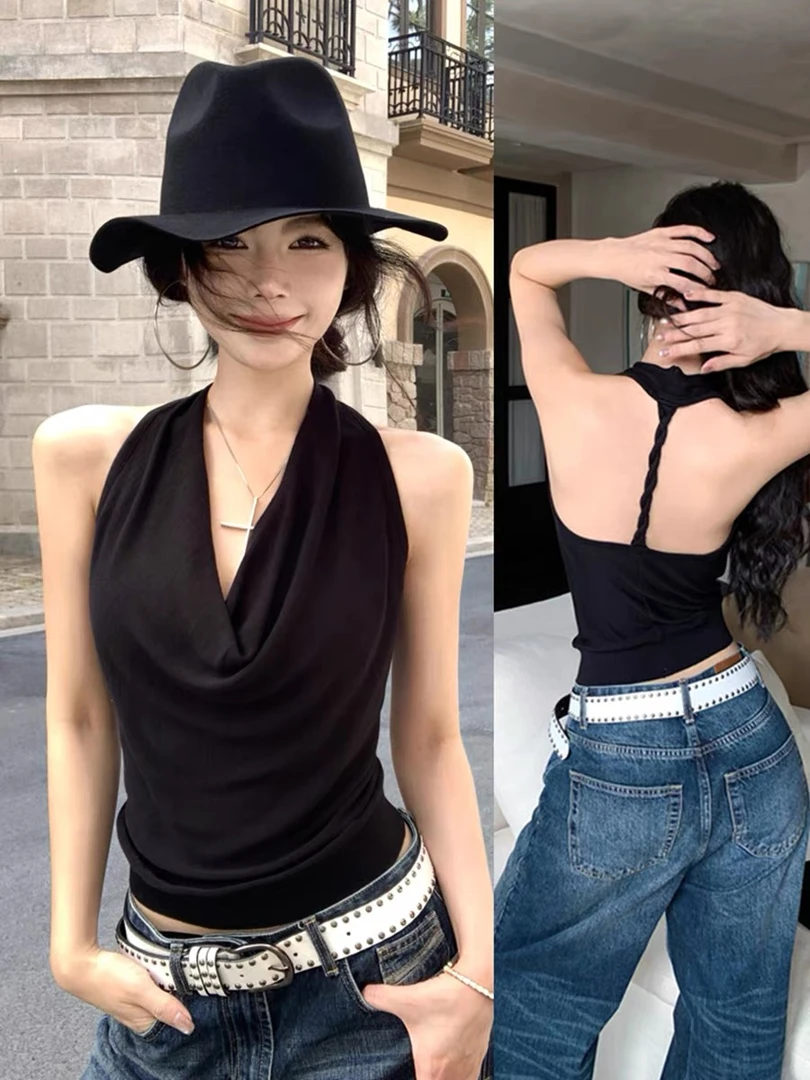 260g修身型时尚风纯欲风背心吊带性感时尚打底外穿修身无袖