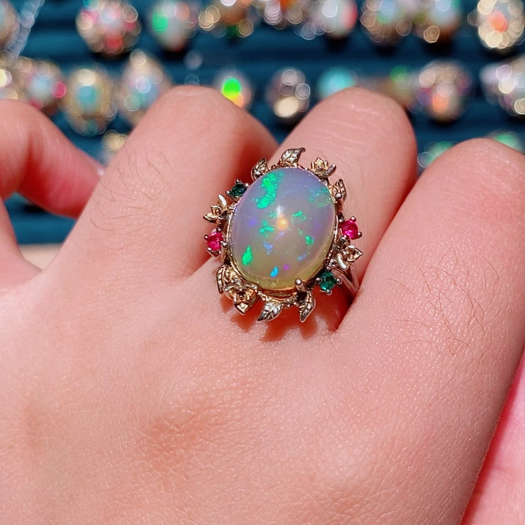 欧泊银S925镶嵌戒指