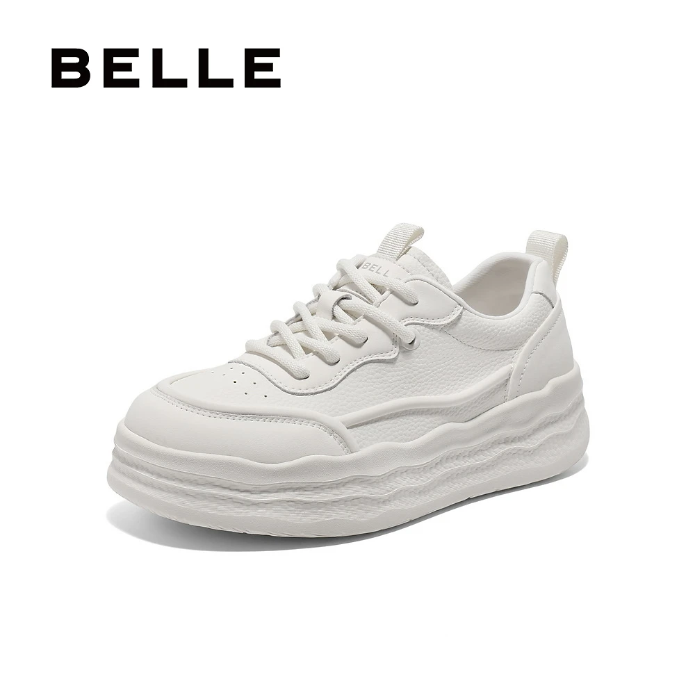 百丽简约舒适板鞋女2025春新商场同款厚底休闲小白鞋D5B1DAM5