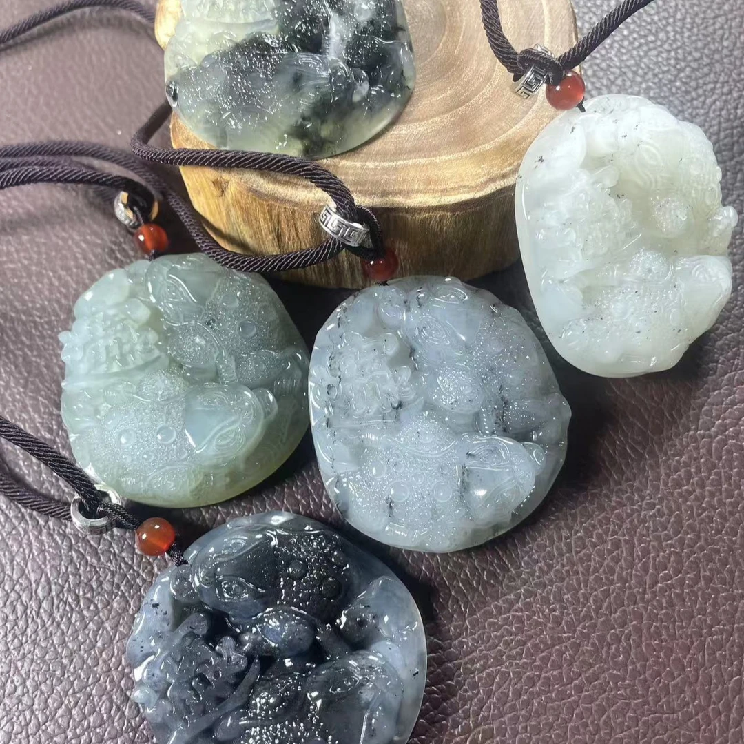 【集团宠粉】纯天然蛇纹石玉未镶嵌招财进宝挂坠(多样性随机发货)